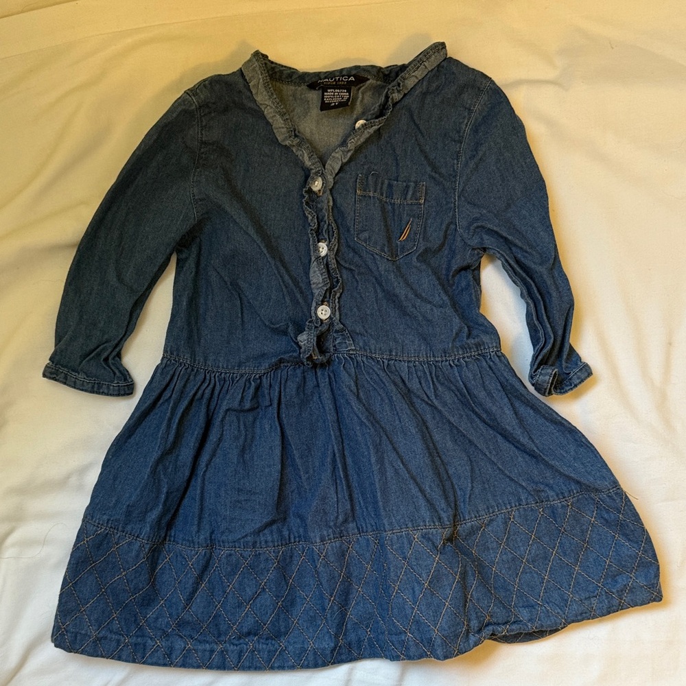 Nautica Blue Denim Kids Casual Dress 2T